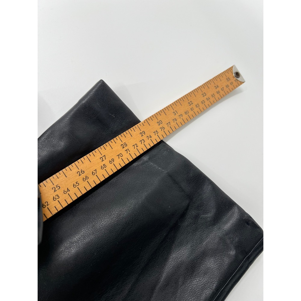 Gap Women Black Faux Leather Straight Leg Pants Size 10 Vegan Leather Trousers - Picture 8 of 11